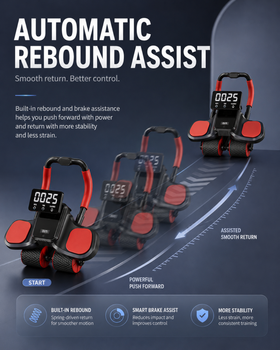 new 4 wheel automatic rebound ab wheel—home ab trainer for men and women