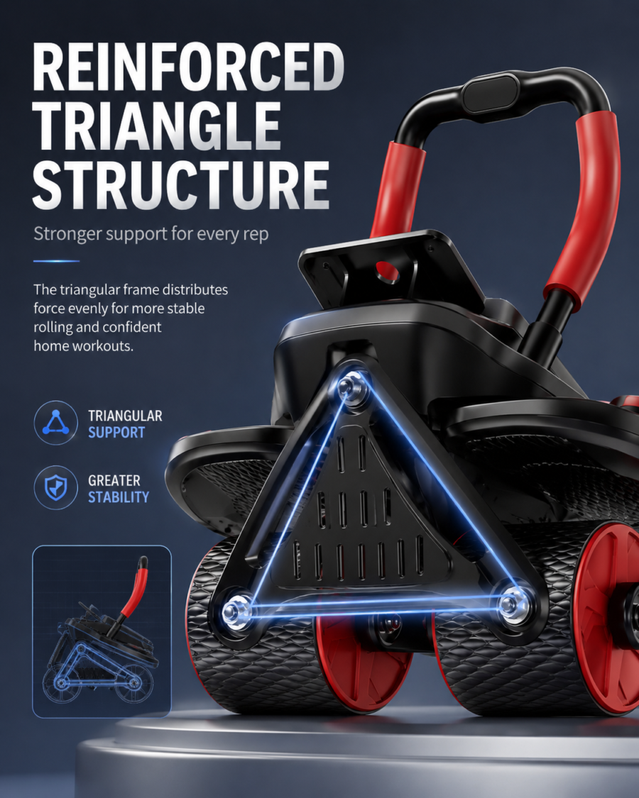 new 4 wheel automatic rebound ab wheel—home ab trainer for men and women
