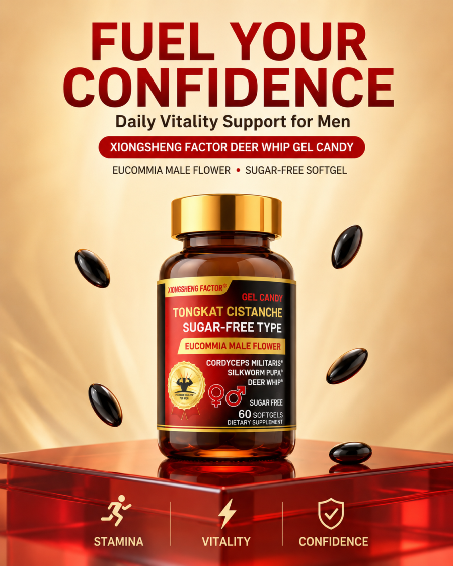 men's deer penis gel candies, sugar free softgels with male flower eucommia, men's nutritional supplements