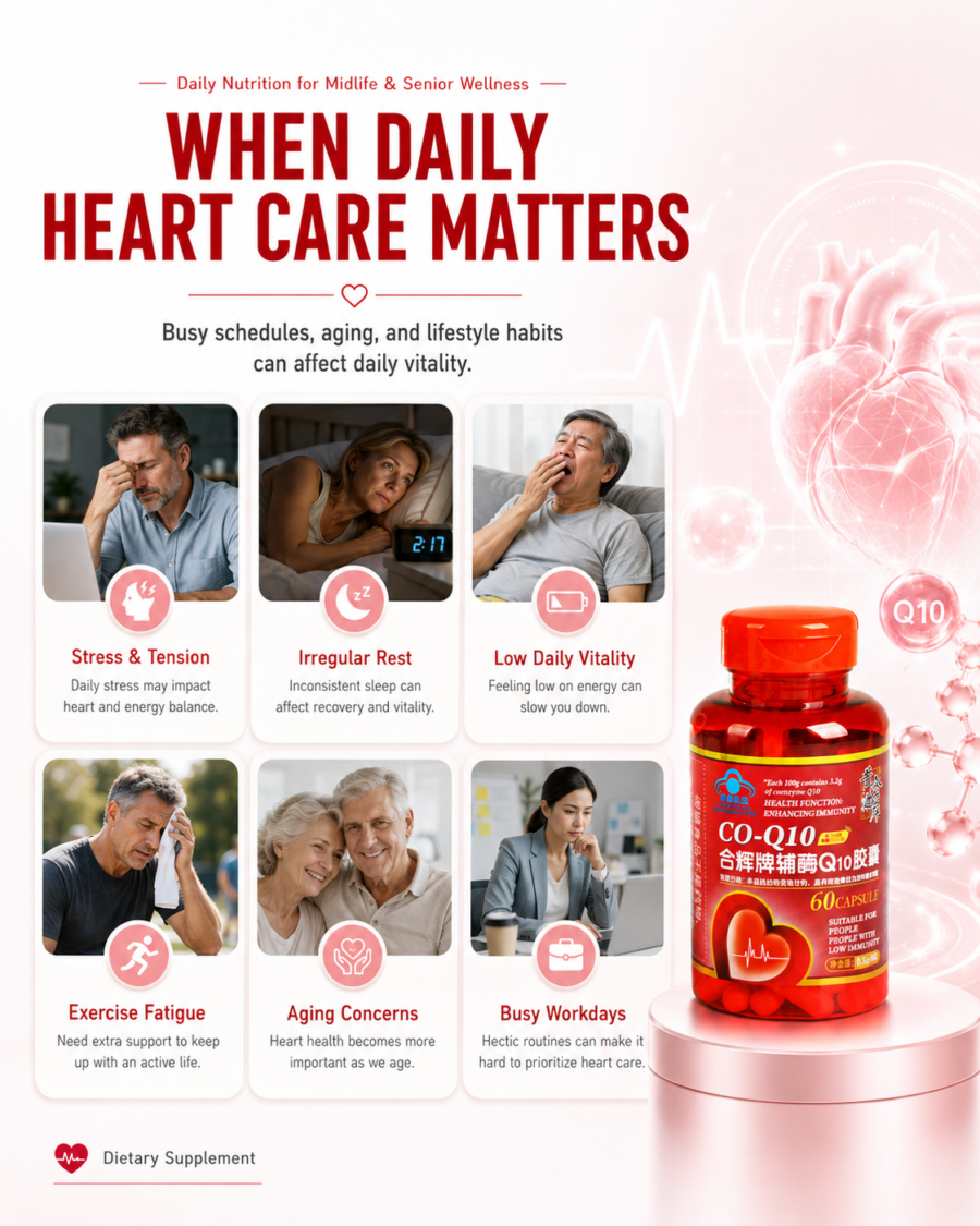 coenzyme q10 softgels—nutritional supplement for middle aged and elderly adults—blue hat health food