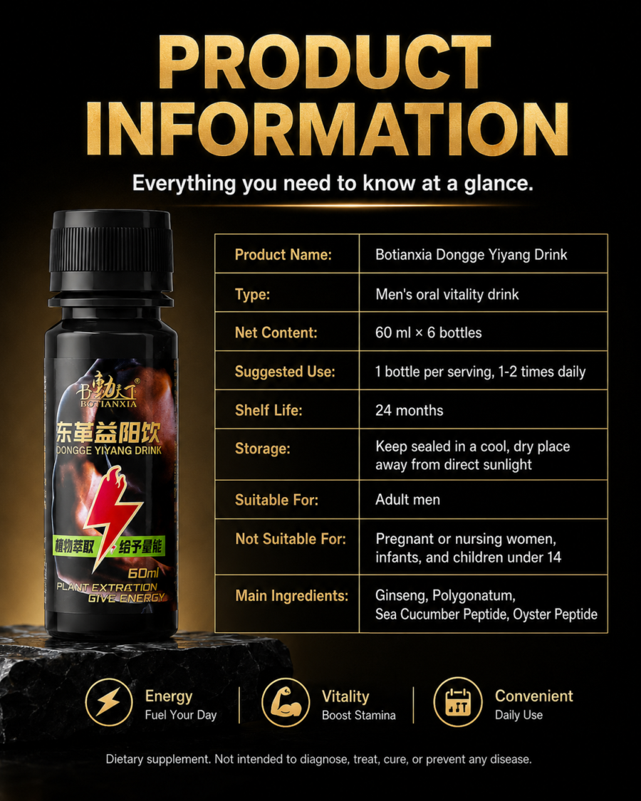 men's ginseng, polygonatum, and oyster peptide oral solution—nutritional tonic drink for adults—sea cucumber formula