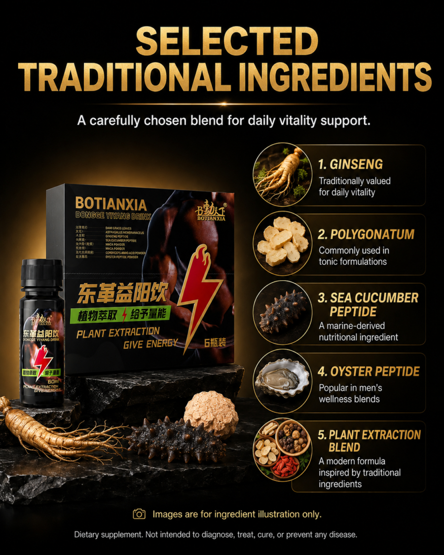 men's ginseng, polygonatum, and oyster peptide oral solution—nutritional tonic drink for adults—sea cucumber formula