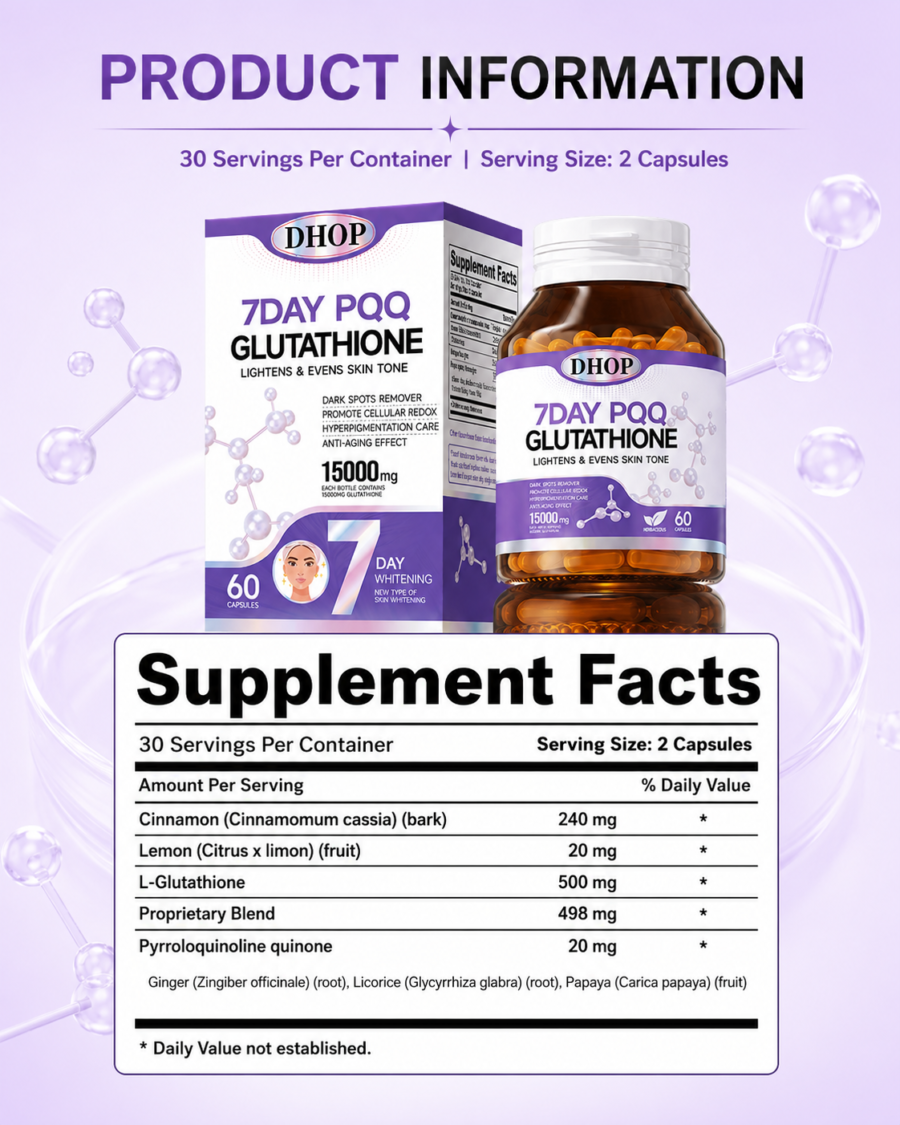 pqq glutathione collagen capsules, 60 count—niacinamide beauty supplement