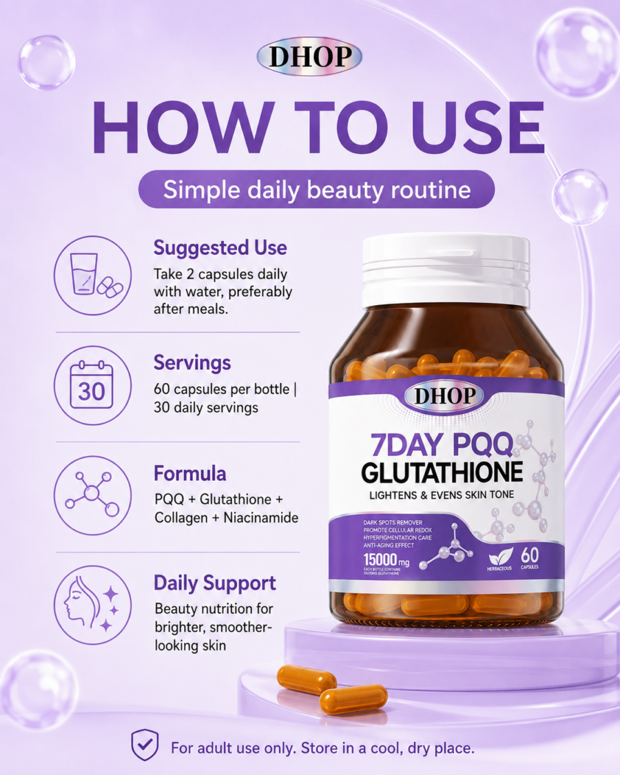 pqq glutathione collagen capsules, 60 count—niacinamide beauty supplement