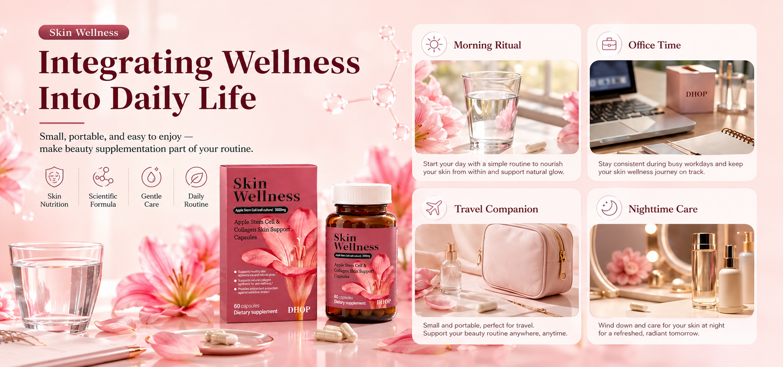Apple Stem Cell Collagen Capsules, 60 Count—Apple Stem Cell Beauty Supplement Apple stem cell collagen supplement facts and usage information