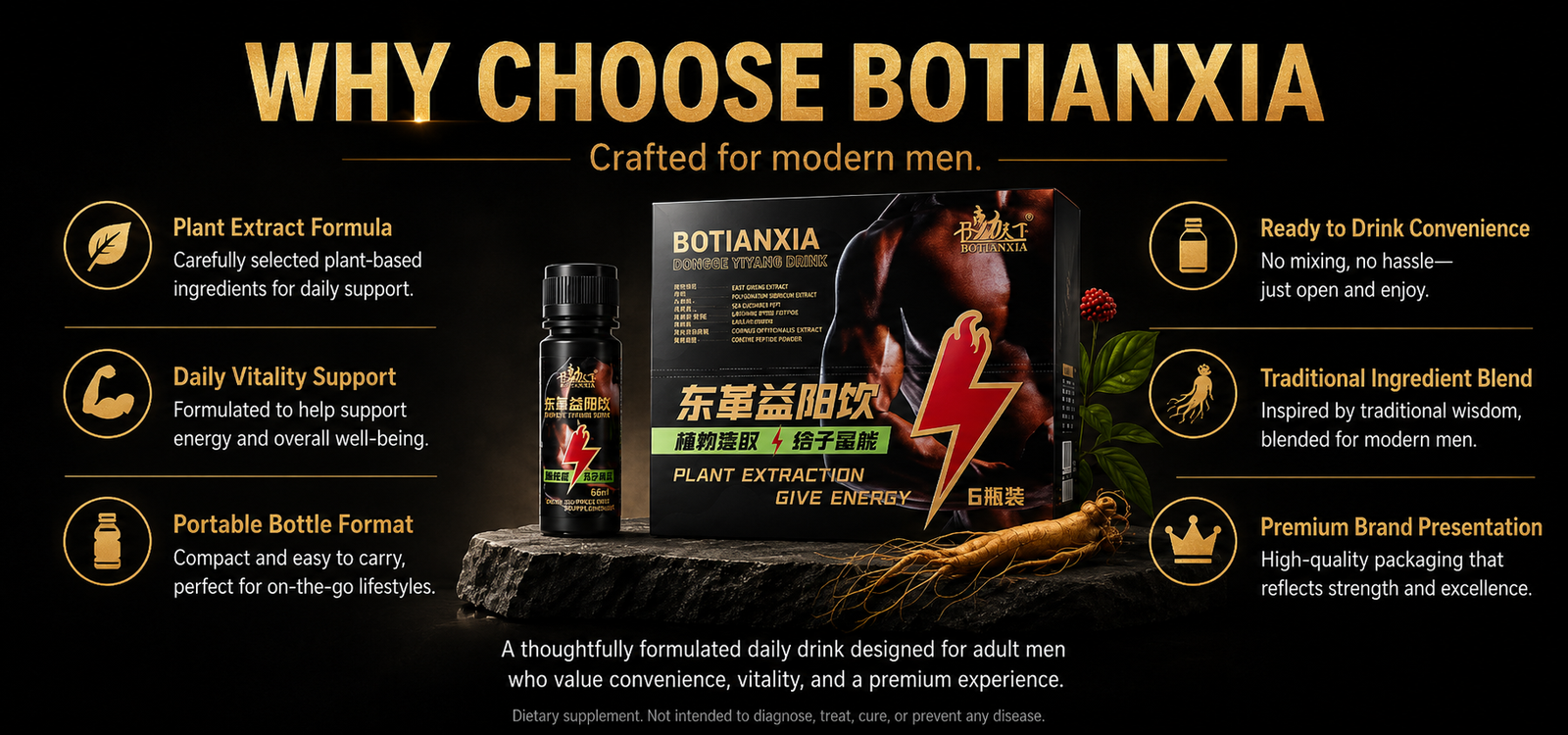 Men's Ginseng, Polygonatum, and Oyster Peptide Oral Solution—Nutritional Tonic Drink for Adults—Sea Cucumber Formula men's ginseng, polygonatum, and oyster peptide oral solution—nutritional tonic drink for adults—sea cucumber formula