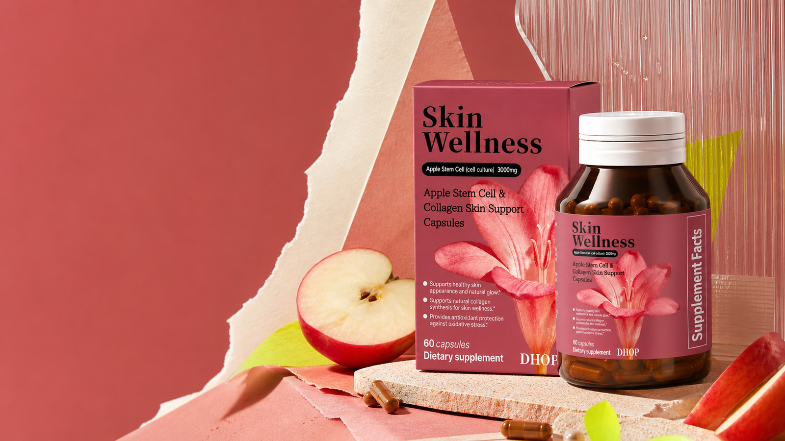 Home Apple collagen wellness supplement editorial campaign